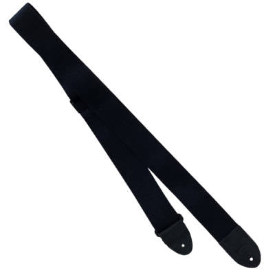 Nylon/Leather Guitar Strap with Plectrum Holder - Black