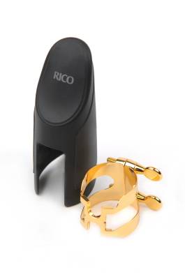 H ligature and cap for alto saxophone - Gold plated