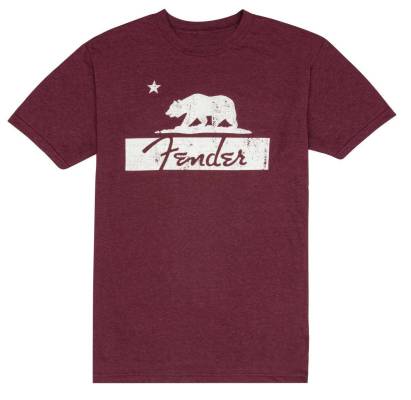 Burgundy t-shirt with bear - M