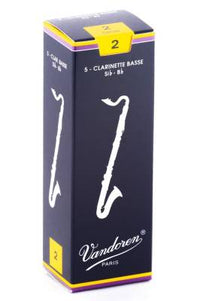 Bass clarinet reeds "Traditional strength 2" box of 5