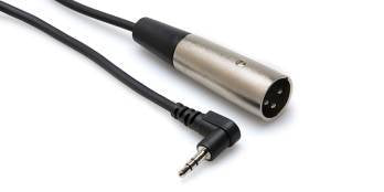 Microphone Cable, Right Angle 3.5mm TRS to XLR3M - 5ft