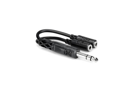 Y Cable - 1/4 inch TRS to Dual 3.5mm TRSF