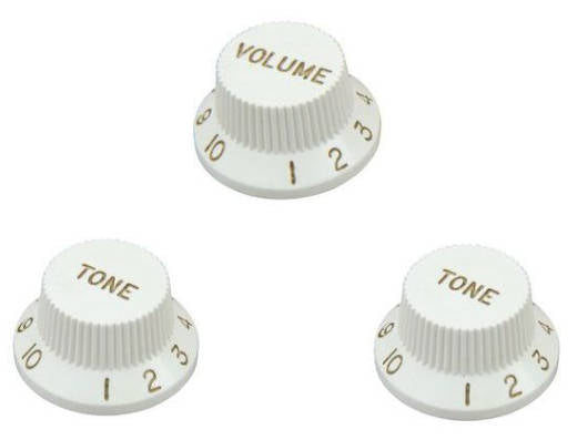 FENDER / 099-2035-000 / Boutons Stratocaster Original, blanc (Volume, Tone, Tone)