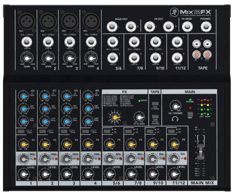 Compact 12-channel mixer with effects