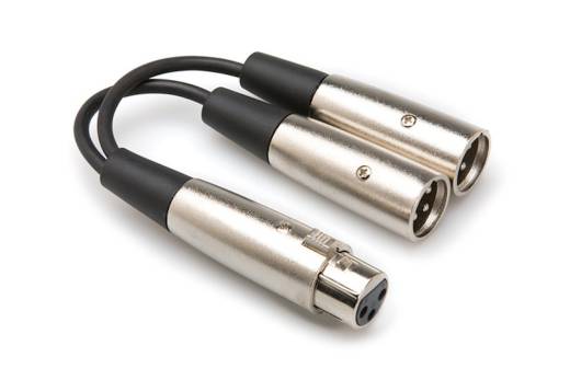 XLR3F (F) to Dual XLR3M (M) Y-Cable