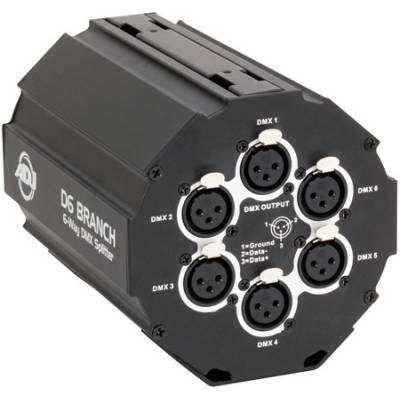 D6 DMX 6-way splitter