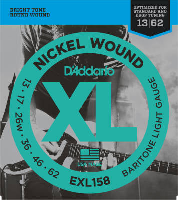 Nickel wound baritone electric guitar strings 13-62