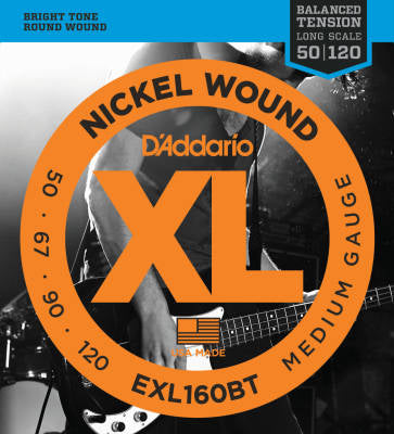 4-String Balanced Tension Nickel Wound Bass Guitar Strings - 50 to 120