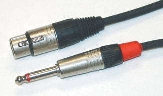 1/4 HiZ to XLR-F LoZ cable (1')