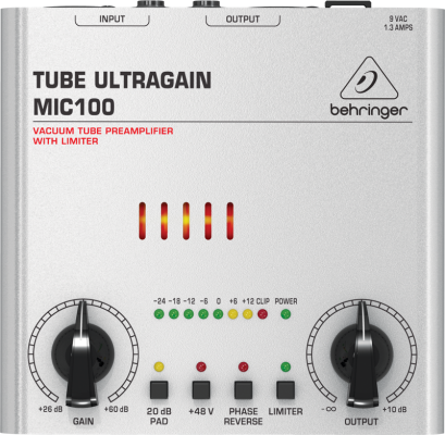 Audiophile vacuum tube preamplifier with limiter