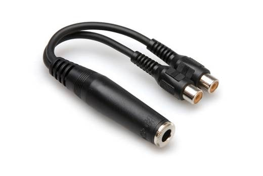 Y cable, mono 1/4''' (F) to dual RCA (F)