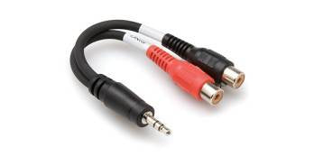 3.5mm Stereo TRS-M to Dual RCA-F Y Cable - 6 Inch