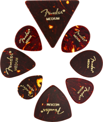 set of 8 celluloid picks in all shapes