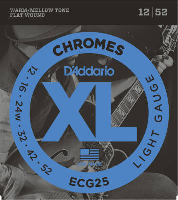 Chrome Flat Wound Electric Guitar Strings 12-52