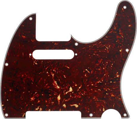 8-hole Telecaster Pickguard - Tortoiseshell, 4-ply