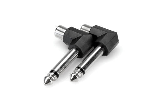 Right Angle Adapters, RCA to 1/4 inch TS, 2 Pc