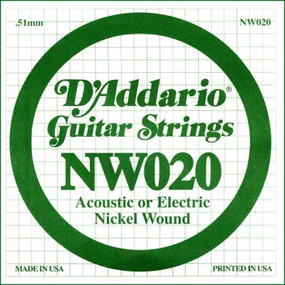 Nickel wound electric guitar string .020