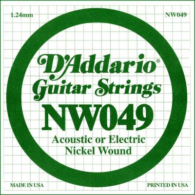 Nickel wound electric guitar string .049