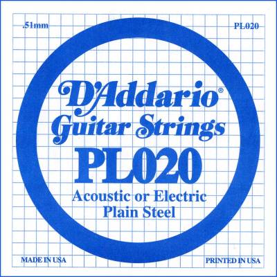 .020 steel guitar string