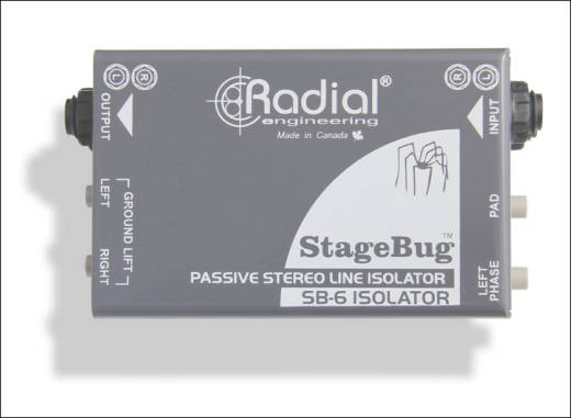 Boîte directe passive "StageBug 6" isolateur d'audio stéréo